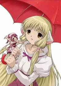 Poster for anime Chobits: Hibiya and Kotoko Chat
