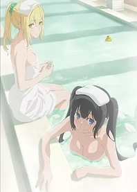 Poster for anime Is It Wrong to Try to Pick Up Girls in a Dungeon? III: Is It Wrong to Try to Find a Hot Spring in Orario?